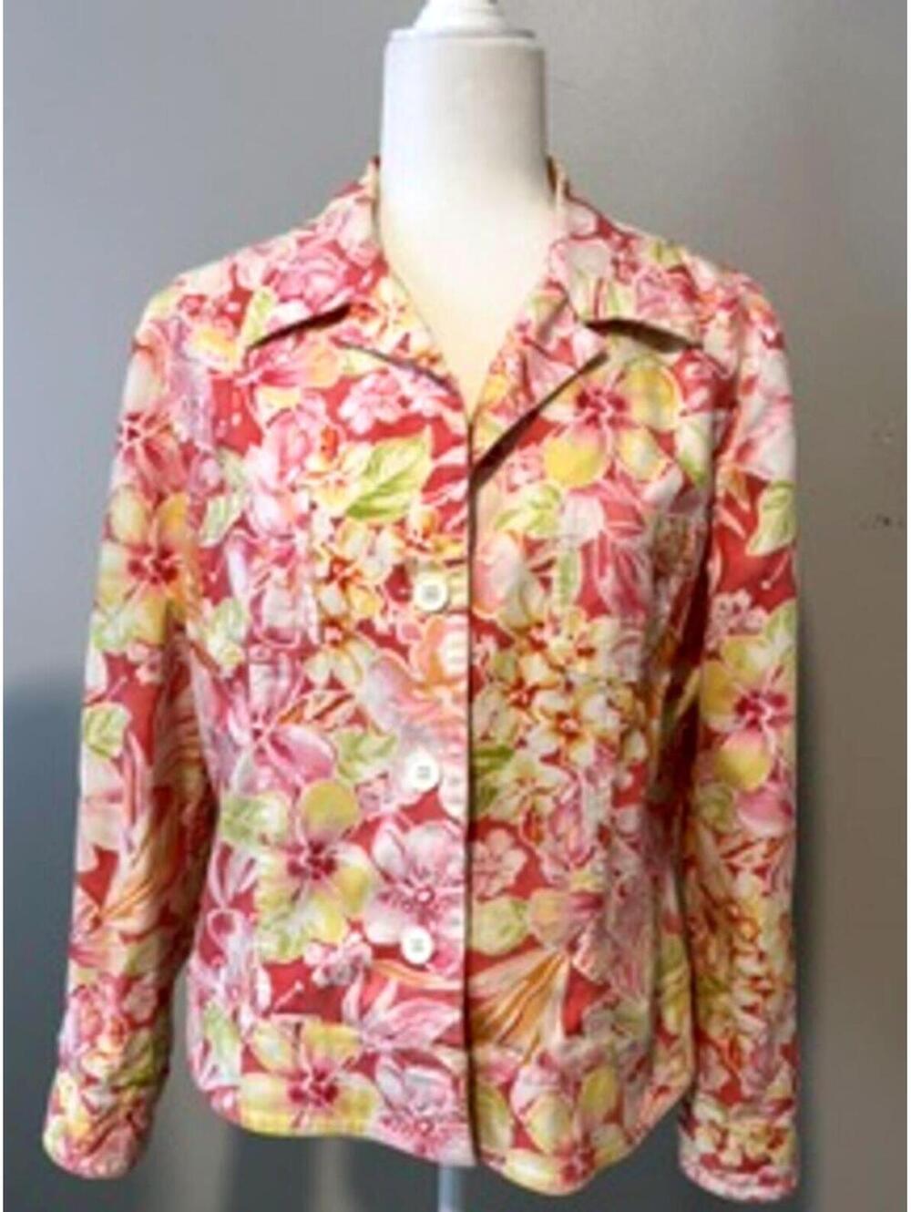 Talbots Petites Women's Jacket Floral Stretch